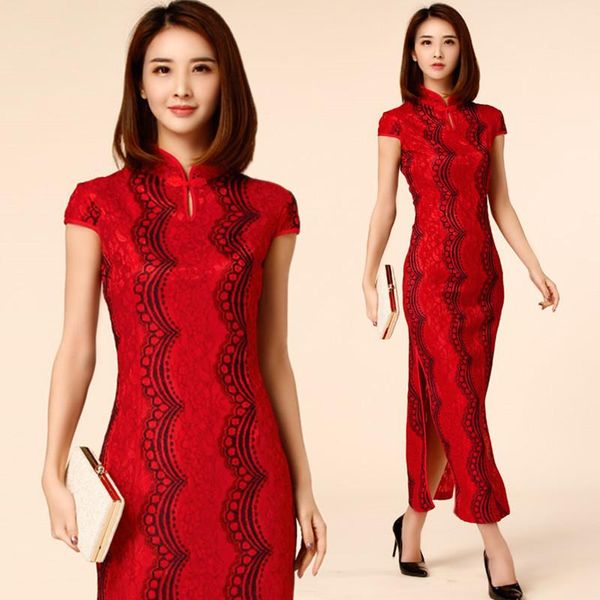 ethnic clothing ~3xl plus size chinese traditional women vintage long striped lace cheongsam qipao female split large party dress vestidos, Red
ethnic clothing ~3xl plus size chinese traditional women vintage long striped lace cheongsam qipao female split large party dress vestidos, Red