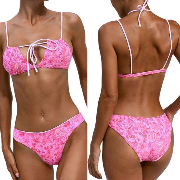 women's swimwear 2021 fashion women summer ladies split set bandanna printing lace up bikini backless swimsuit for vacation, White;black
women's swimwear 2021 fashion women summer ladies split set bandanna printing lace up bikini backless swimsuit for vacation, White;black