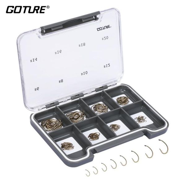 goture 120pcs/set fishing hook high carbon steel barbed dry/nymph tying hooks fishhooks with magnetic components box
goture 120pcs/set fishing hook high carbon steel barbed dry/nymph tying hooks fishhooks with magnetic components box