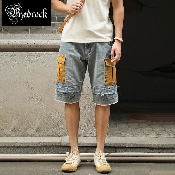 men's shorts mbbcar 11oz thin denim washed selvedge stitching pockets distressed knee pants 580, White;black
men's shorts mbbcar 11oz thin denim washed selvedge stitching pockets distressed knee pants 580, White;black