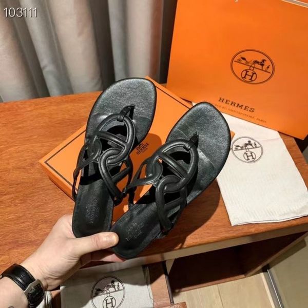 h high roulis version clip foot slippers women's 2021 new leather flat bottomed hollow slippers cj, Black
h high roulis version clip foot slippers women's 2021 new leather flat bottomed hollow slippers cj, Black