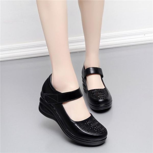 spring and autumn middle-aged women's slope thick bottom shoes female black quality famous designed dress
spring and autumn middle-aged women's slope thick bottom shoes female black quality famous designed dress