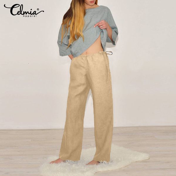 capris celmia 2021 summer cotton pants women casual loose wide leg trousers drawstring waistband solid linen long pantalon plus size, Black;white
capris celmia 2021 summer cotton pants women casual loose wide leg trousers drawstring waistband solid linen long pantalon plus size, Black;white