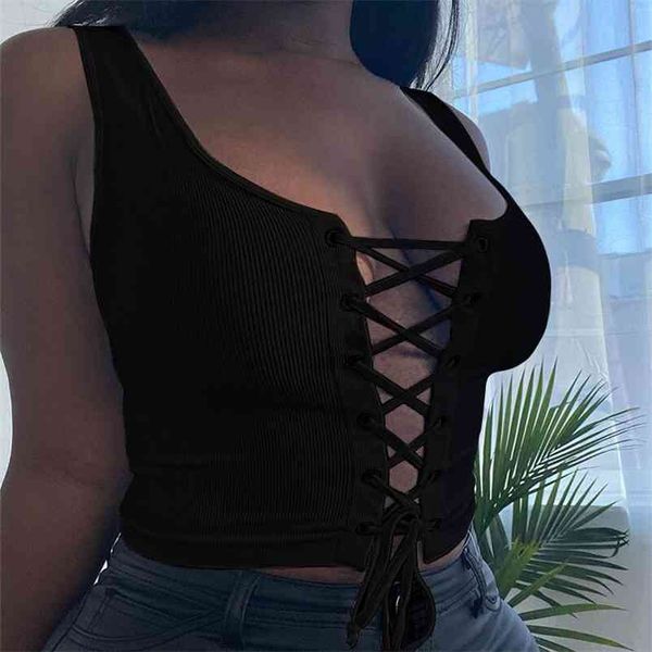 ladies sleeveless hollow lace-up vest women fashion solid color low-cut slim crop summer clothes for tank 210517, White
ladies sleeveless hollow lace-up vest women fashion solid color low-cut slim crop summer clothes for tank 210517, White