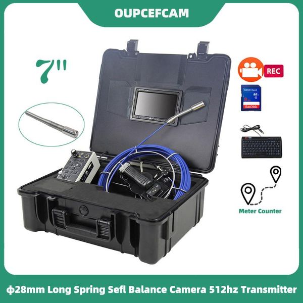 cameras 28mm long spring self balance 512hz camera drain pipe inspection endoscope 7" screen dvr keyboard meter counter black case
cameras 28mm long spring self balance 512hz camera drain pipe inspection endoscope 7" screen dvr keyboard meter counter black case