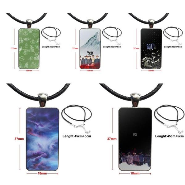 pendant necklaces for women men glass necklace handmade half rectangle got7 bands, Silver
pendant necklaces for women men glass necklace handmade half rectangle got7 bands, Silver