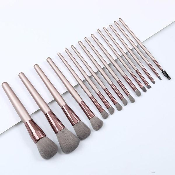 makeup brushes 15pcs set cosmetics brush kit tools powder foundation eye shadow concealer brown hair
makeup brushes 15pcs set cosmetics brush kit tools powder foundation eye shadow concealer brown hair