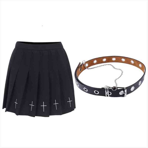 women punk cross embroidery black mini pleated skater skirt ruffle high waist a-line dark gothic harajuku bottoms streetwear wit
women punk cross embroidery black mini pleated skater skirt ruffle high waist a-line dark gothic harajuku bottoms streetwear wit