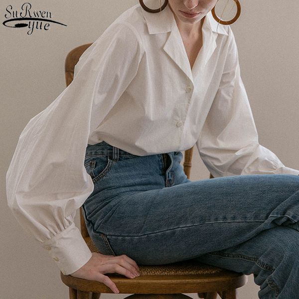 single-breasted cotton female shirt vintage lantern sleeve white women plus size clothing casual ladies 13476 210508
single-breasted cotton female shirt vintage lantern sleeve white women plus size clothing casual ladies 13476 210508