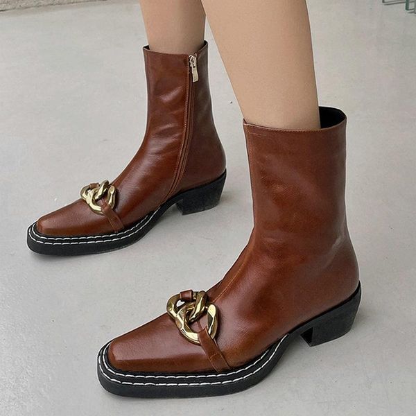 boots size 34-42 thick heels short women ankle real leather fashion metal chain winter warm shoes for woman lady footwear, Black
boots size 34-42 thick heels short women ankle real leather fashion metal chain winter warm shoes for woman lady footwear, Black