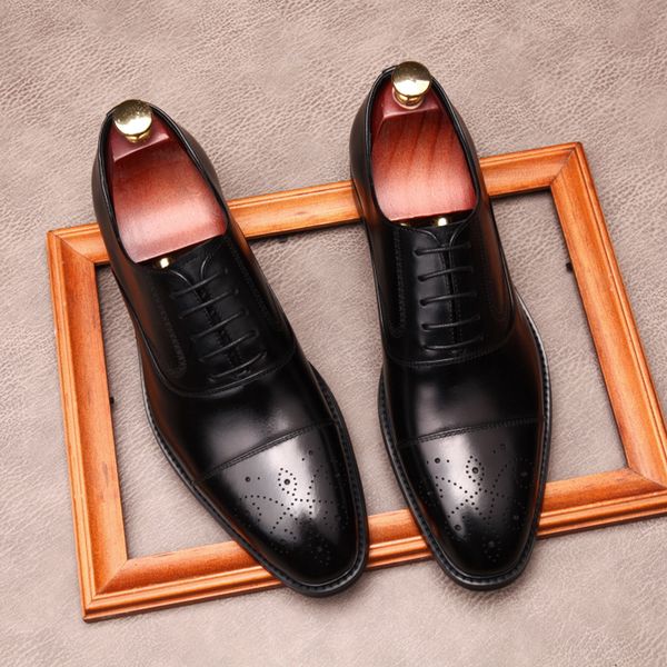 Handmade Mens Fashion Oxford Shoes Black Genuine Leather Brogue Mens Dress Shoes Classic Wedding Business Formal Shoes For Men
Handmade Mens Fashion Oxford Shoes Black Genuine Leather Brogue Mens Dress Shoes Classic Wedding Business Formal Shoes For Men