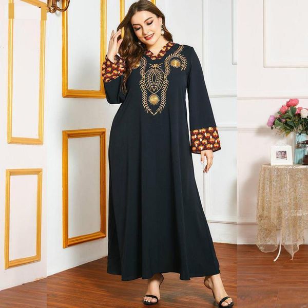 ethnic clothing dubai abaya islamic oversized size fashion women's gold thread embroidery long sleeve hit color casual skirt muslim dre, Red
ethnic clothing dubai abaya islamic oversized size fashion women's gold thread embroidery long sleeve hit color casual skirt muslim dre, Red