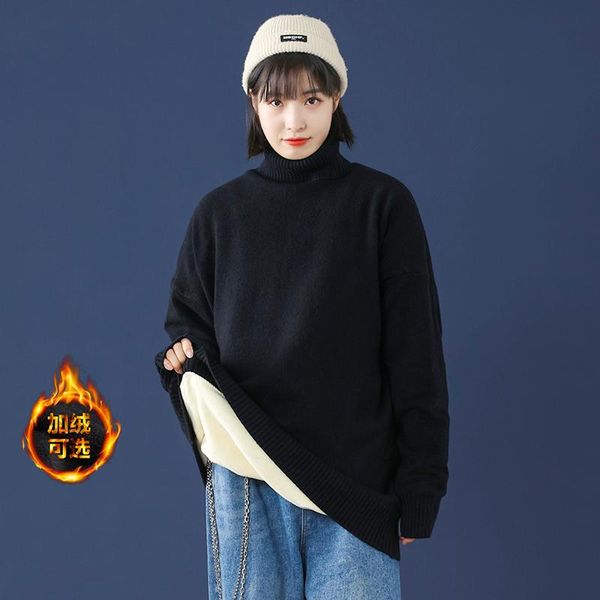 women's sweaters add wool turtleneck increasing female autumn/winter 2021 easing han edition render knitted sweater, White;black
women's sweaters add wool turtleneck increasing female autumn/winter 2021 easing han edition render knitted sweater, White;black