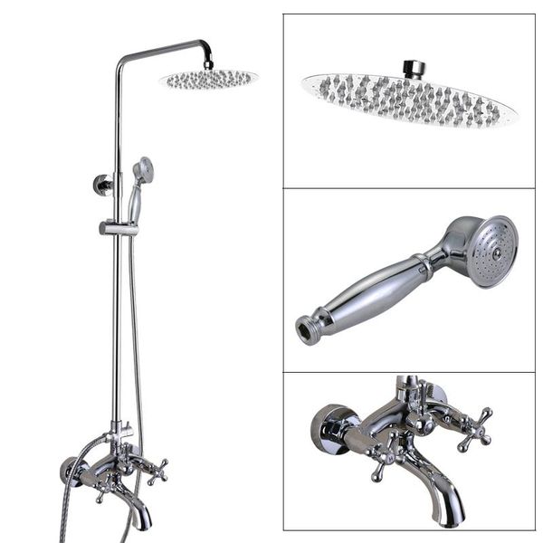 wall mounted bathroom rain shower faucet set polished chrome brass handheld head two cross handles tub mixer tap acy356 sets
wall mounted bathroom rain shower faucet set polished chrome brass handheld head two cross handles tub mixer tap acy356 sets