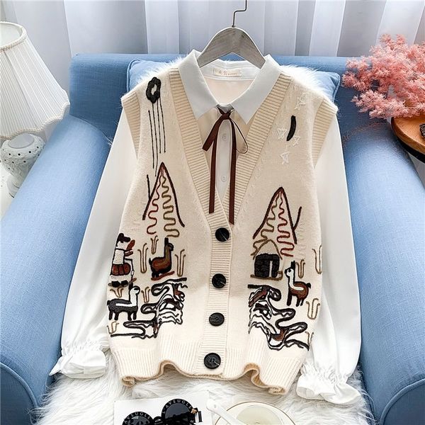 2021 spring autumn sweater knitted vest korean for women clothing oversize vintage sleeveless kawaii harajuku v-ne cardiga, Black
2021 spring autumn sweater knitted vest korean for women clothing oversize vintage sleeveless kawaii harajuku v-ne cardiga, Black