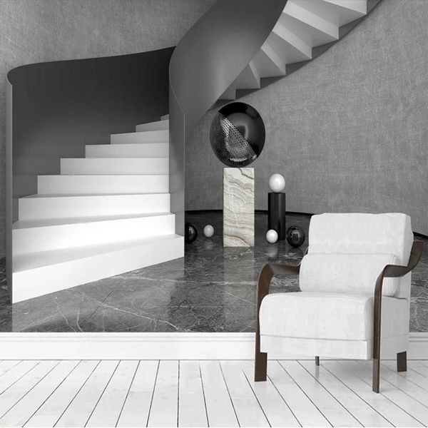 wallpapers custom po mural 3d stereo spiral staircase space expansion grey white wallpaper living room tv sofa background wall decor
wallpapers custom po mural 3d stereo spiral staircase space expansion grey white wallpaper living room tv sofa background wall decor
