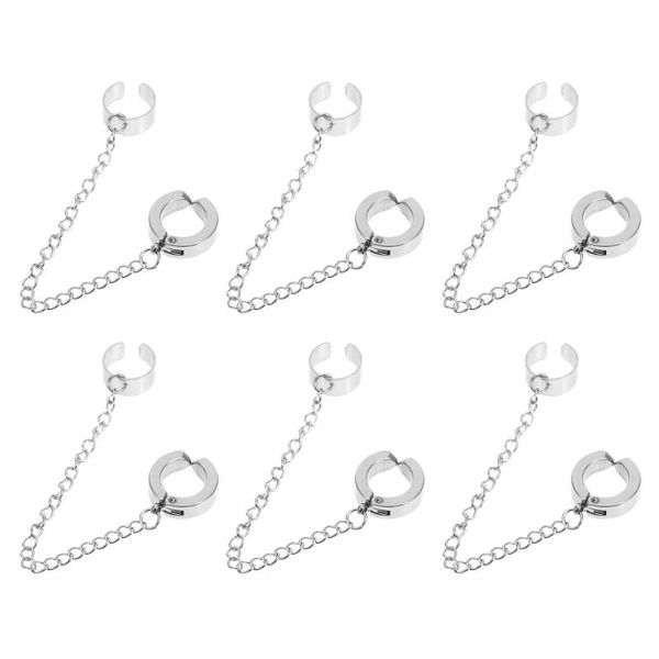 6pcs titanium steel ear cuffs dangle chain jewelry gift for teen girls men's t-shirts, White;black
6pcs titanium steel ear cuffs dangle chain jewelry gift for teen girls men's t-shirts, White;black