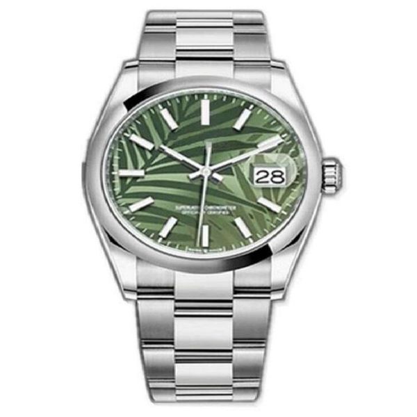 wristwatches 2021 men women watch 36mm medium size green leaf dial datejust sapphire crystal stainless steel automatic mechanical wristwatch, Slivery;brown
wristwatches 2021 men women watch 36mm medium size green leaf dial datejust sapphire crystal stainless steel automatic mechanical wristwatch, Slivery;brown