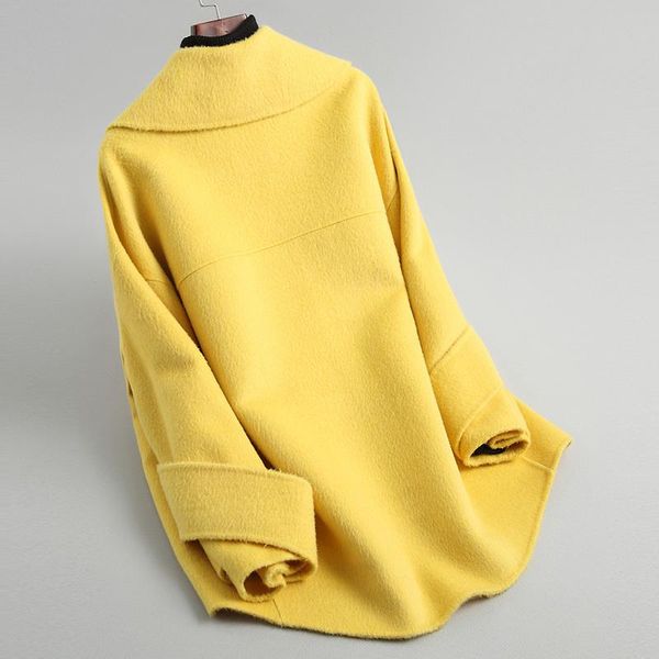 women's wool & blends autumn spring 2021 fashion 90% coat double breasted casual slim lady female casaco feminino 39401, Black
women's wool & blends autumn spring 2021 fashion 90% coat double breasted casual slim lady female casaco feminino 39401, Black