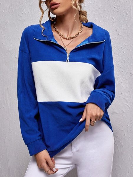 two tone quarter zip drop shoulder flannel sweatshirt s1ol#, White;black 
two tone quarter zip drop shoulder flannel sweatshirt s1ol#, White;black