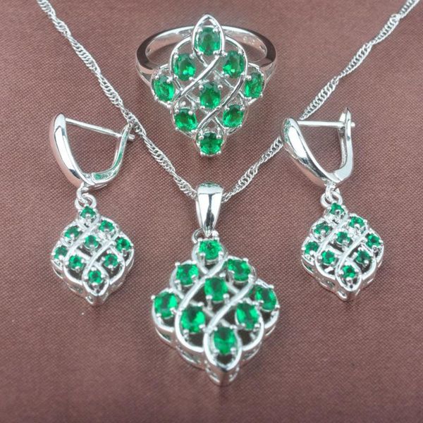 earrings & necklace unique green stone cubic zirconia women's silver plated color jewelry sets pendant rings tz066
earrings & necklace unique green stone cubic zirconia women's silver plated color jewelry sets pendant rings tz066