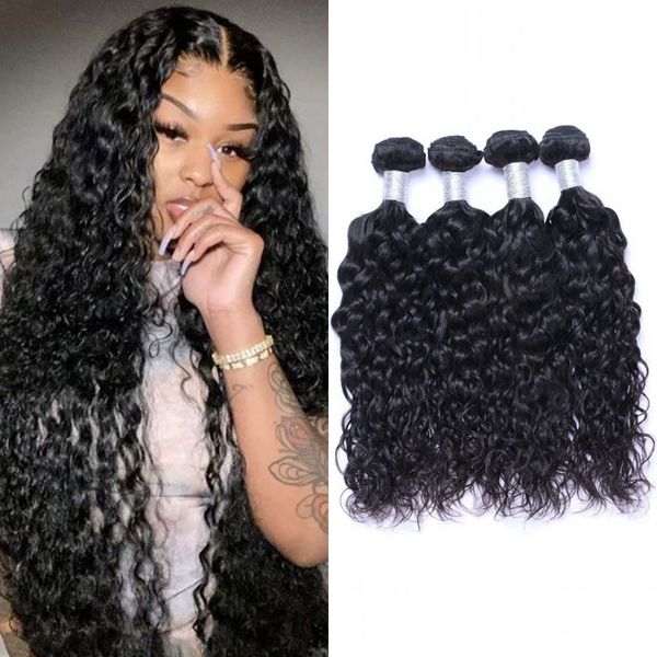 brazilian water wave bundles human hair weave 3/4 pieces natural color wet and wavy non remy extensions, Black
brazilian water wave bundles human hair weave 3/4 pieces natural color wet and wavy non remy extensions, Black