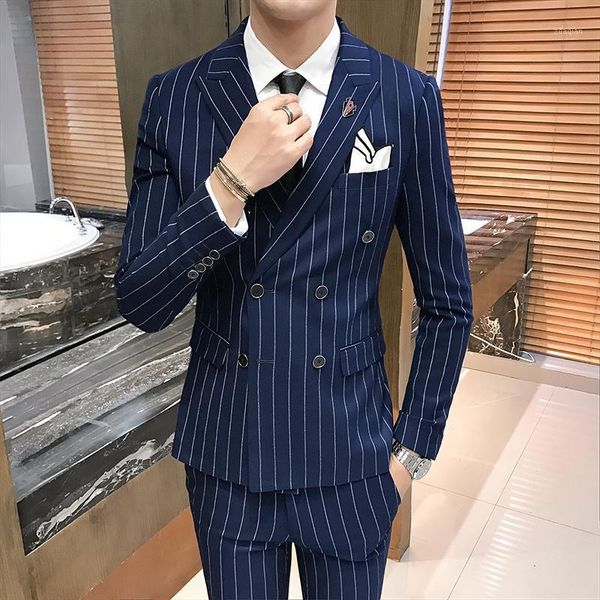 men's suits & blazers jackets + vest pants fashion stripes formal business double-breasted suit three-piece groom dress male, White;black
men's suits & blazers jackets + vest pants fashion stripes formal business double-breasted suit three-piece groom dress male, White;black