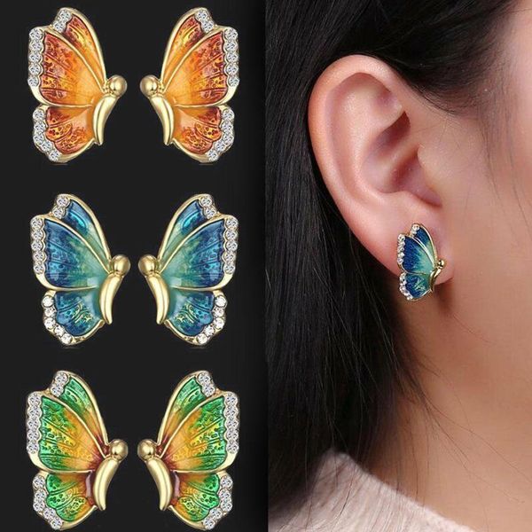 creative alloy oil earrings inlaid zircon butterfly holiday party anniversary jewelry gifts for women stud, Golden;silver
creative alloy oil earrings inlaid zircon butterfly holiday party anniversary jewelry gifts for women stud, Golden;silver