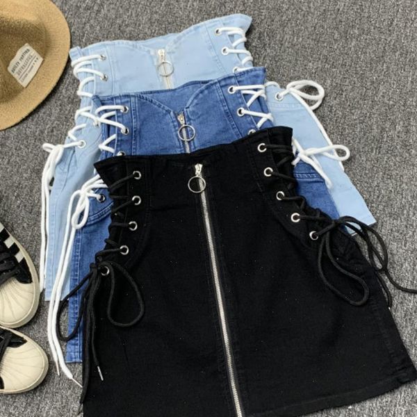 women skirt denim a line lace up skirts front ring zipper fashion empire mini bottoms drop, Black
women skirt denim a line lace up skirts front ring zipper fashion empire mini bottoms drop, Black