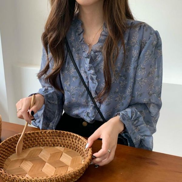 women's blouses & shirts long sleeve blouse early autumn elegant young high waist ruffle v-neck chiffon floral, White
women's blouses & shirts long sleeve blouse early autumn elegant young high waist ruffle v-neck chiffon floral, White