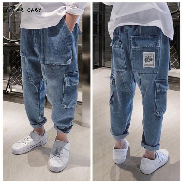autumn kids clothes jeans boys pants spring loose pocket harlan for boy children denim trousers teens 3-14y, Blue
autumn kids clothes jeans boys pants spring loose pocket harlan for boy children denim trousers teens 3-14y, Blue