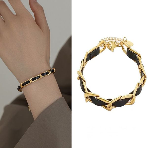 2022 gold bracelets for women new trendy leather chain wrap stainless steel jewellery luxury brand female elegant charm bangle jewelry girls, Golden;silver
2022 gold bracelets for women new trendy leather chain wrap stainless steel jewellery luxury brand female elegant charm bangle jewelry girls, Golden;silver