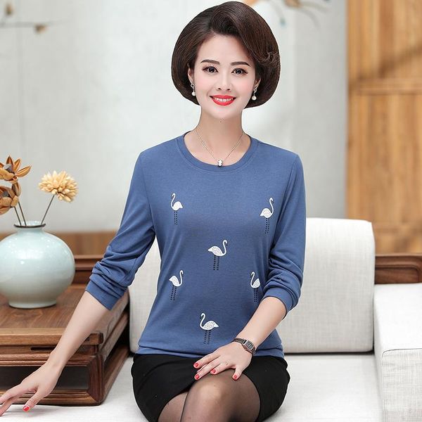 women's t-shirt 4xl 5xl plus size women embroidery clothing spring fall long sleeve middle aged mother pullover bottom shirt, White
women's t-shirt 4xl 5xl plus size women embroidery clothing spring fall long sleeve middle aged mother pullover bottom shirt, White