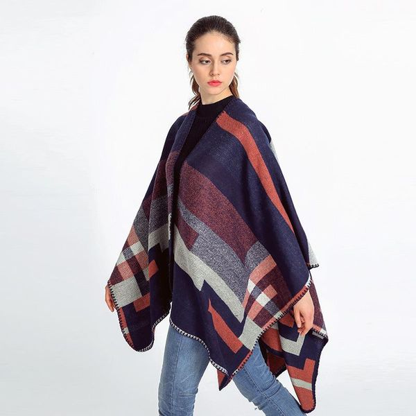 ethnic clothing autumn and winter women's mixed color stripe scarf thickened warm cashmere-like lock edge cape shawl, Red
ethnic clothing autumn and winter women's mixed color stripe scarf thickened warm cashmere-like lock edge cape shawl, Red