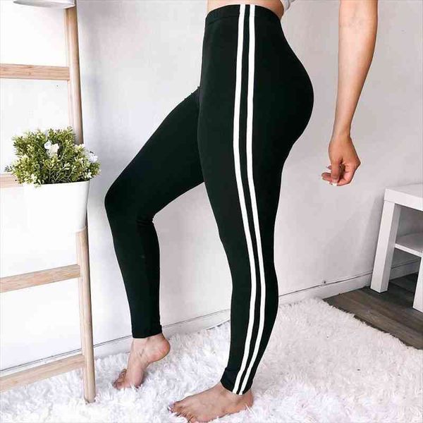 spring double white line women legging printed punk legins stretchy trousers casual workout plus size pants, Black
spring double white line women legging printed punk legins stretchy trousers casual workout plus size pants, Black