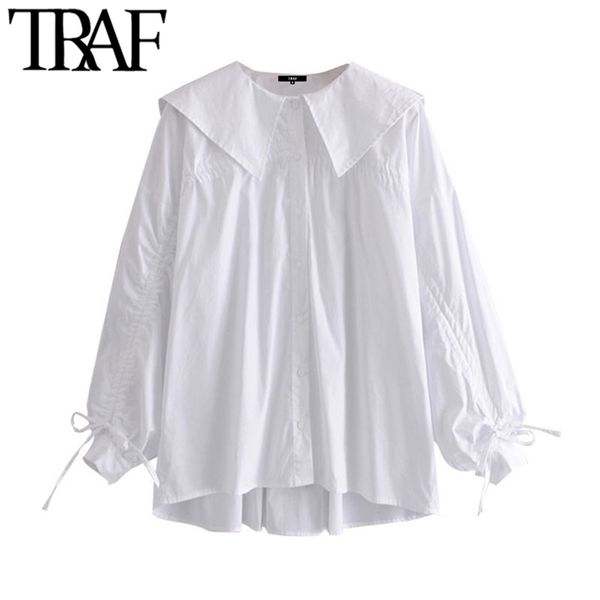 women fashion with drawstring tied loose blouses vintage sailor collar long sleeve female shirts blusas chic 210507, White
women fashion with drawstring tied loose blouses vintage sailor collar long sleeve female shirts blusas chic 210507, White