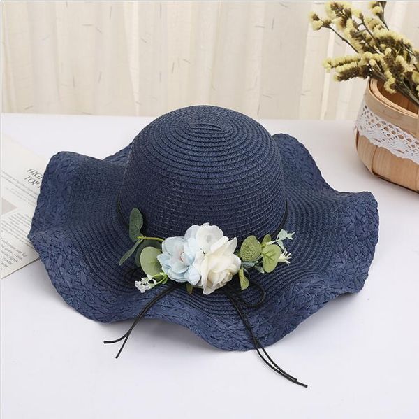 fashion ruffled streamer flowers straw hat dmcm089a summer beach big eaves sunshade ladies travel sun hat caps wide brim hats, Blue;gray
fashion ruffled streamer flowers straw hat dmcm089a summer beach big eaves sunshade ladies travel sun hat caps wide brim hats, Blue;gray