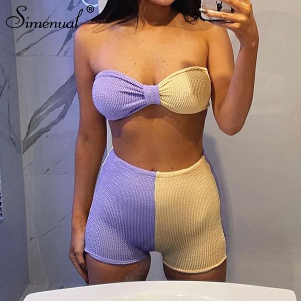 women's tracksuits simenual patchwork wrap chest and shorts two piece sets for women birthday outfits sporty skinny color blocking co-o, Gray
women's tracksuits simenual patchwork wrap chest and shorts two piece sets for women birthday outfits sporty skinny color blocking co-o, Gray