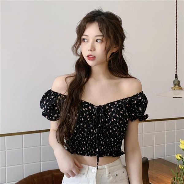 women's tanks & camis girls summer stylish streetwear wrinkled puff sleeve floral v neck waist tight crop top, White
women's tanks & camis girls summer stylish streetwear wrinkled puff sleeve floral v neck waist tight crop top, White