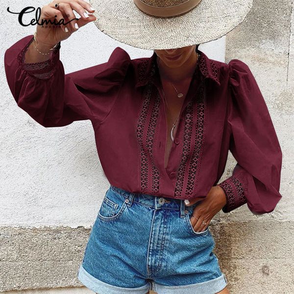 jacket celmia women elegant stand collar shirt 2021 fashion ol long puff sleeve blouse hollow out lace solid casual office 5xl, Black;brown
jacket celmia women elegant stand collar shirt 2021 fashion ol long puff sleeve blouse hollow out lace solid casual office 5xl, Black;brown