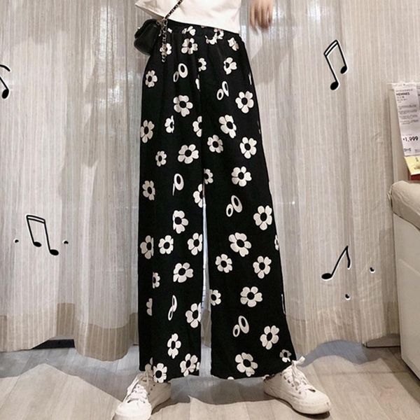 women's pants & capris vintage floral butterfly elastic waist women high wide leg straight casual female korean trousers, Black;white
women's pants & capris vintage floral butterfly elastic waist women high wide leg straight casual female korean trousers, Black;white