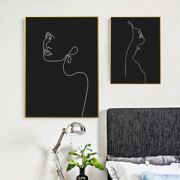 paintings black and white minimalis abstract woman face one line drawing painting modern poster canvas print t wall art pictures decor
paintings black and white minimalis abstract woman face one line drawing painting modern poster canvas print t wall art pictures decor