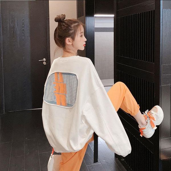 cotton korean version simple loose spring and autumn printing long sleeve t-shirt women's, White
cotton korean version simple loose spring and autumn printing long sleeve t-shirt women's, White