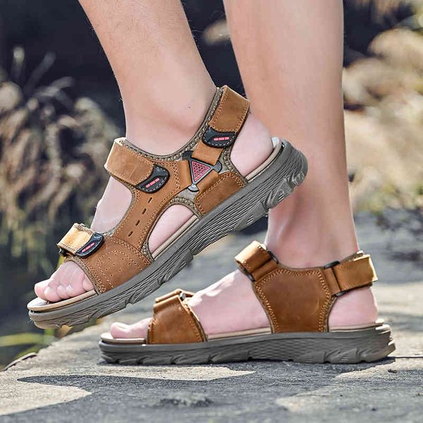 slippers genuine leather men shoes summer large size 's sandals fashion comfortable and breathable 929k, Black
slippers genuine leather men shoes summer large size 's sandals fashion comfortable and breathable 929k, Black