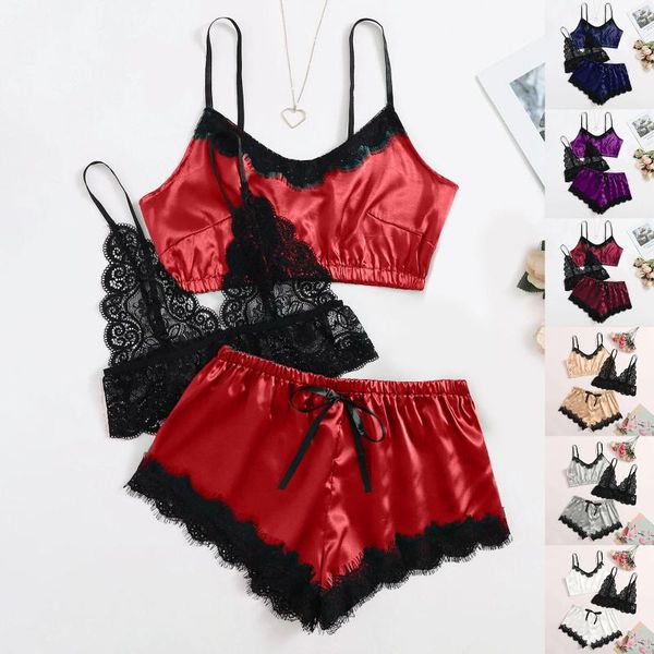 bustiers & corsets est lace lingerie silk underwear sleepwear set ladies fashion v-neck sleeveless pajamas shorts satin corset mujer, Black;white
bustiers & corsets est lace lingerie silk underwear sleepwear set ladies fashion v-neck sleeveless pajamas shorts satin corset mujer, Black;white