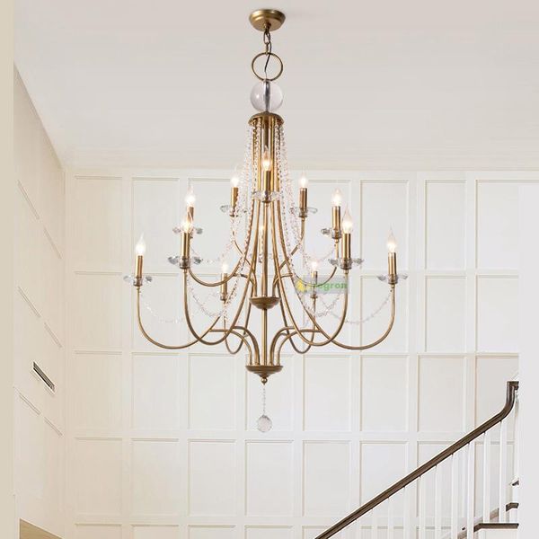 chandeliers american vintage staircase chandelier lighting retro wrought iron three-story led lamp living room candle crystal
chandeliers american vintage staircase chandelier lighting retro wrought iron three-story led lamp living room candle crystal