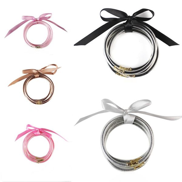 2021 wholesale 5pcs/ set all weather glitter bangles set glitter filled silicone plastic bowknot jelly summer bracelets selling, Black
2021 wholesale 5pcs/ set all weather glitter bangles set glitter filled silicone plastic bowknot jelly summer bracelets selling, Black