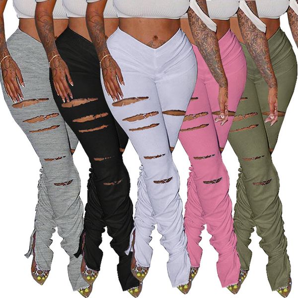 women stacked leggings hole ripped pants ladies split flared trousers high waist sweatpants fashion female joggers pants 050724, Black
women stacked leggings hole ripped pants ladies split flared trousers high waist sweatpants fashion female joggers pants 050724, Black