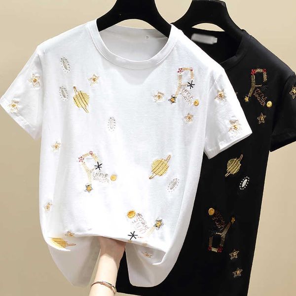 korea white t shirt women clothes summer short sleeve embroidery vintage tshirt female casual black tee shirt 210604
korea white t shirt women clothes summer short sleeve embroidery vintage tshirt female casual black tee shirt 210604