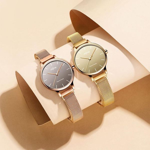 wristwatches italian famous watch ketiny women's rose gold suction stone steel mesh with three pointers fashion trend women, Slivery;brown
wristwatches italian famous watch ketiny women's rose gold suction stone steel mesh with three pointers fashion trend women, Slivery;brown
